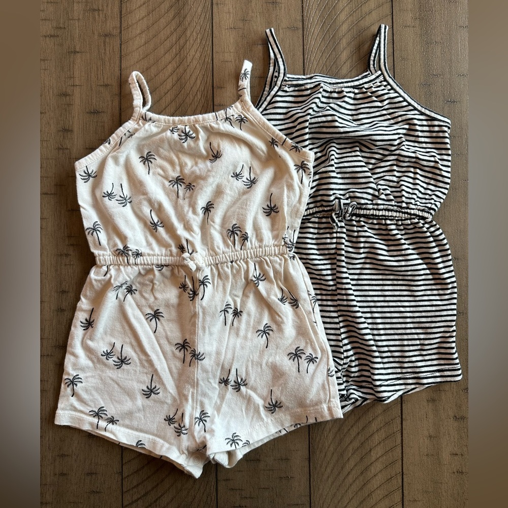 Rompers Old Navy Set Blk/Cream 18-24m